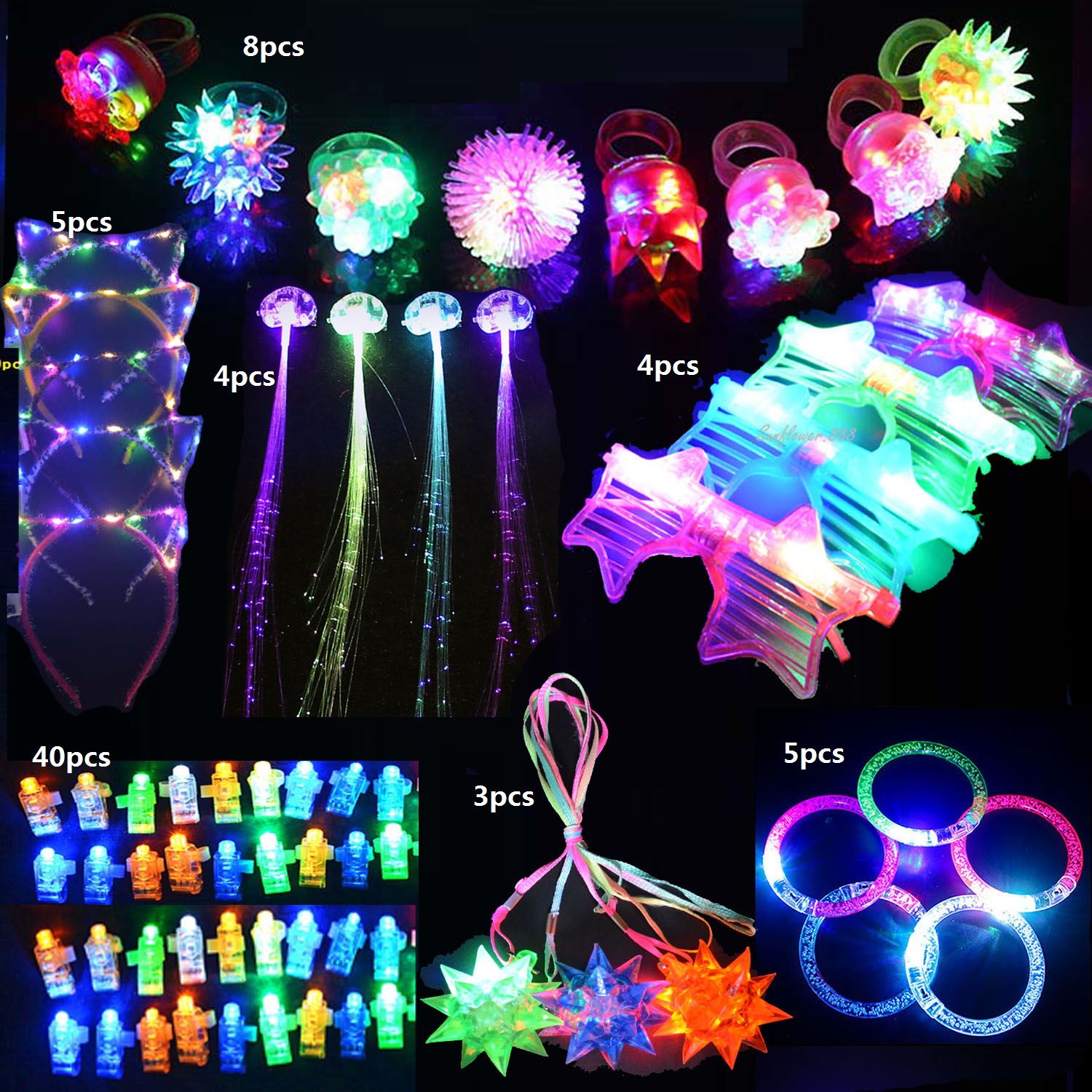 Cotton Candy Cone - Pack Light Up Toy Party Favors