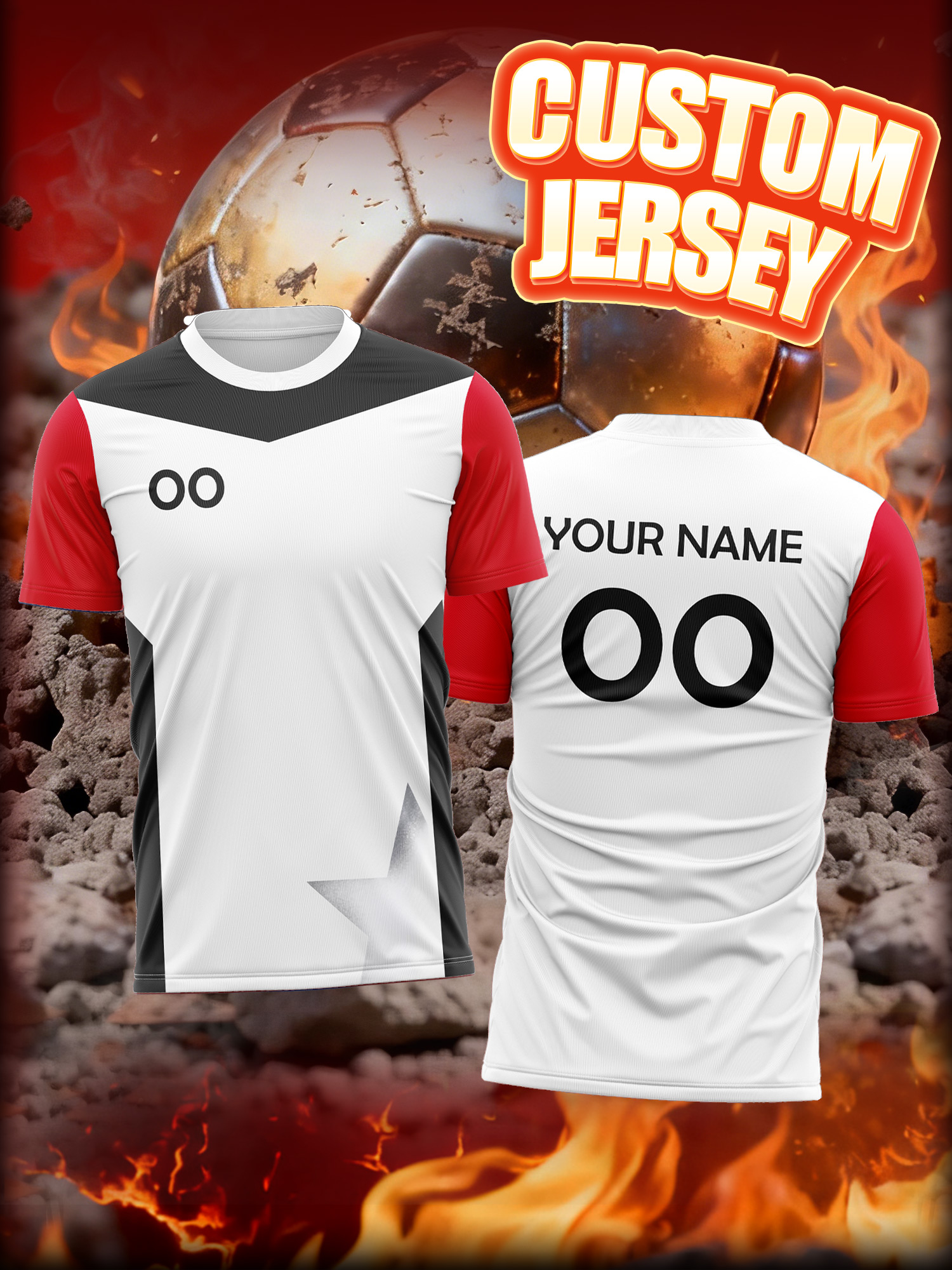 Event & Party Supply - Custom Photo Name Number Soccer Jersey