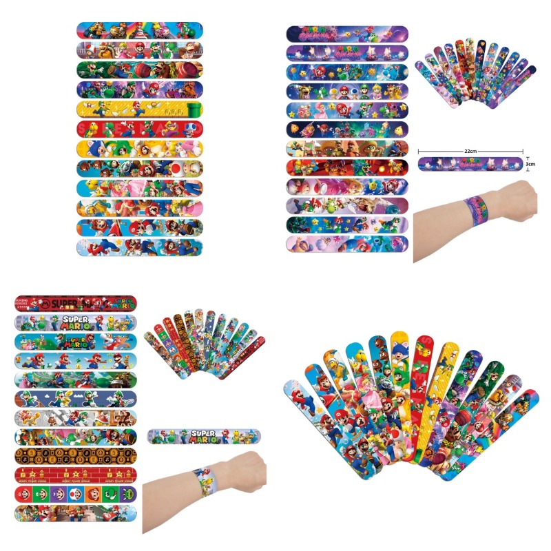 Event Supplies - Super Mario PVC Slap Bracelets Kids