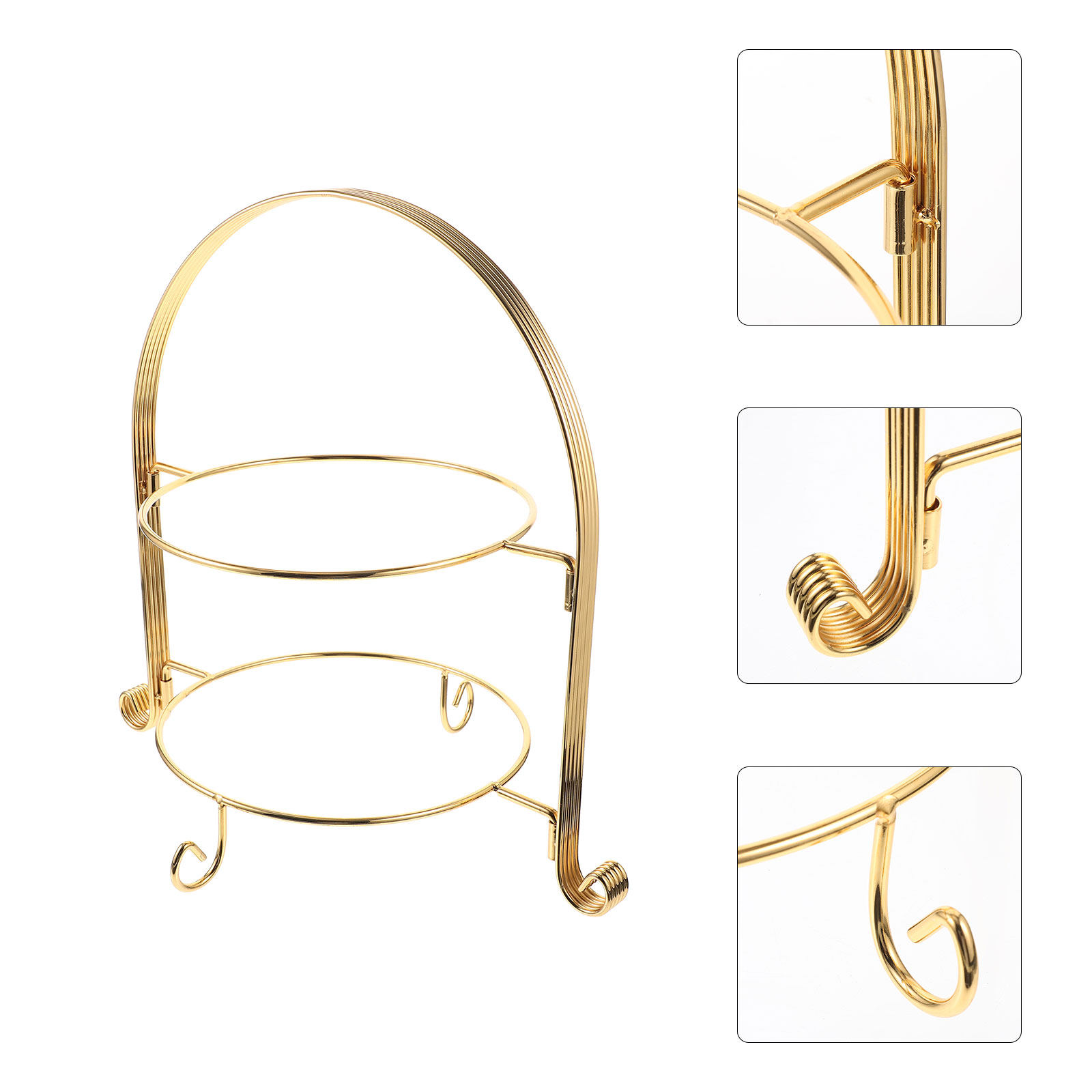Golden Metal Cake Stand Two Ti - مراجعة Cupcake Stand Tier وسعره