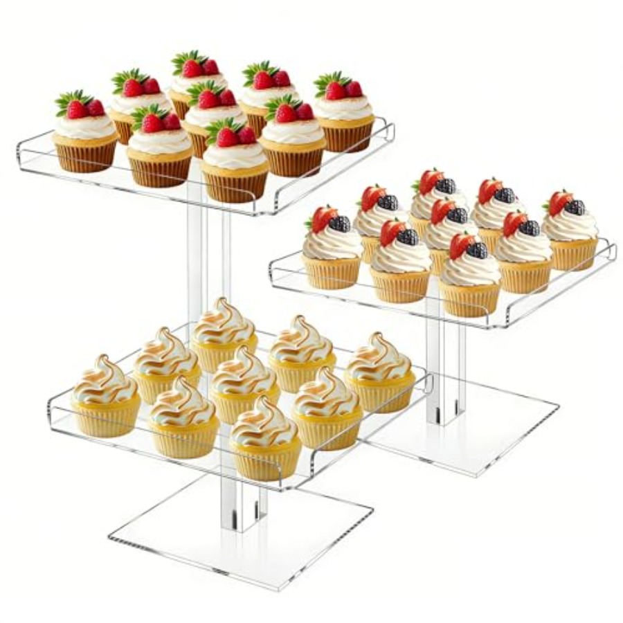 3 Tiered Serving Tray Set for  - مراجعة Cupcake Stand Tier وسعره