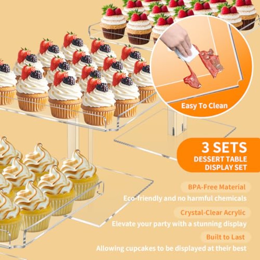 3 Tiered Serving Tray Set for  - مراجعة Cupcake Stand Tier وسعره