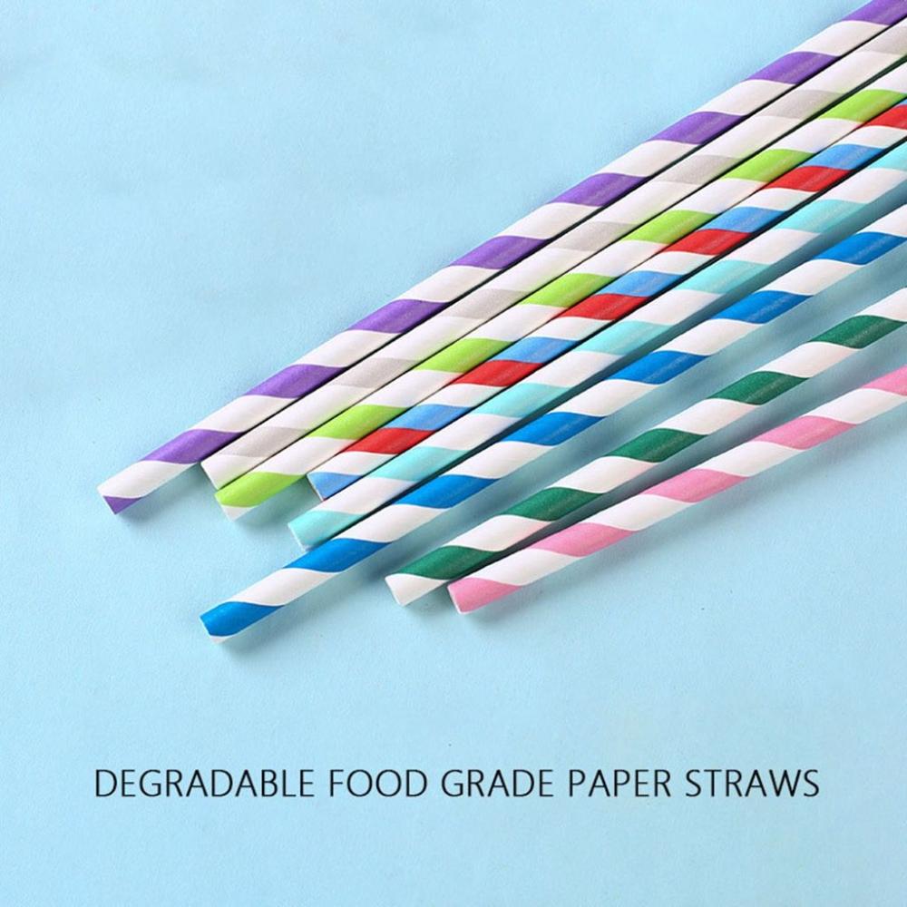 Colorful Stripe Pattern for We - مراجعة Paper Straw Color وسعره