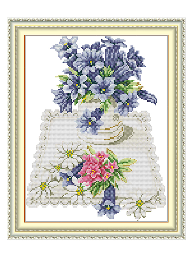 Blue Flowers On Lace Napkins P - مراجعة Napkin Folding Set وسعره
