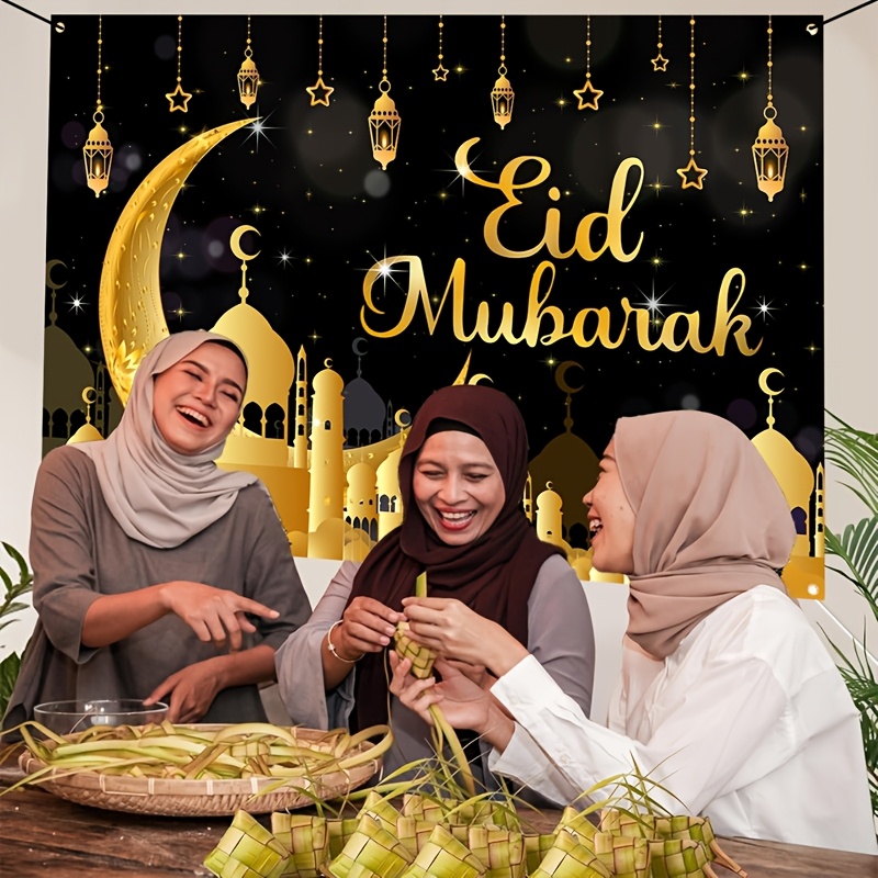 VIKAMA Eid Al Fitr Happy Backg - مراجعة Party Banner Gold وسعره