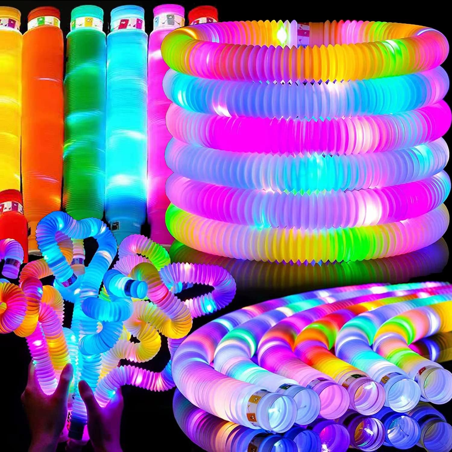 2/6/12 pcs LED Flash Pop Tubes - مراجعة Cotton Candy Cone وسعره
