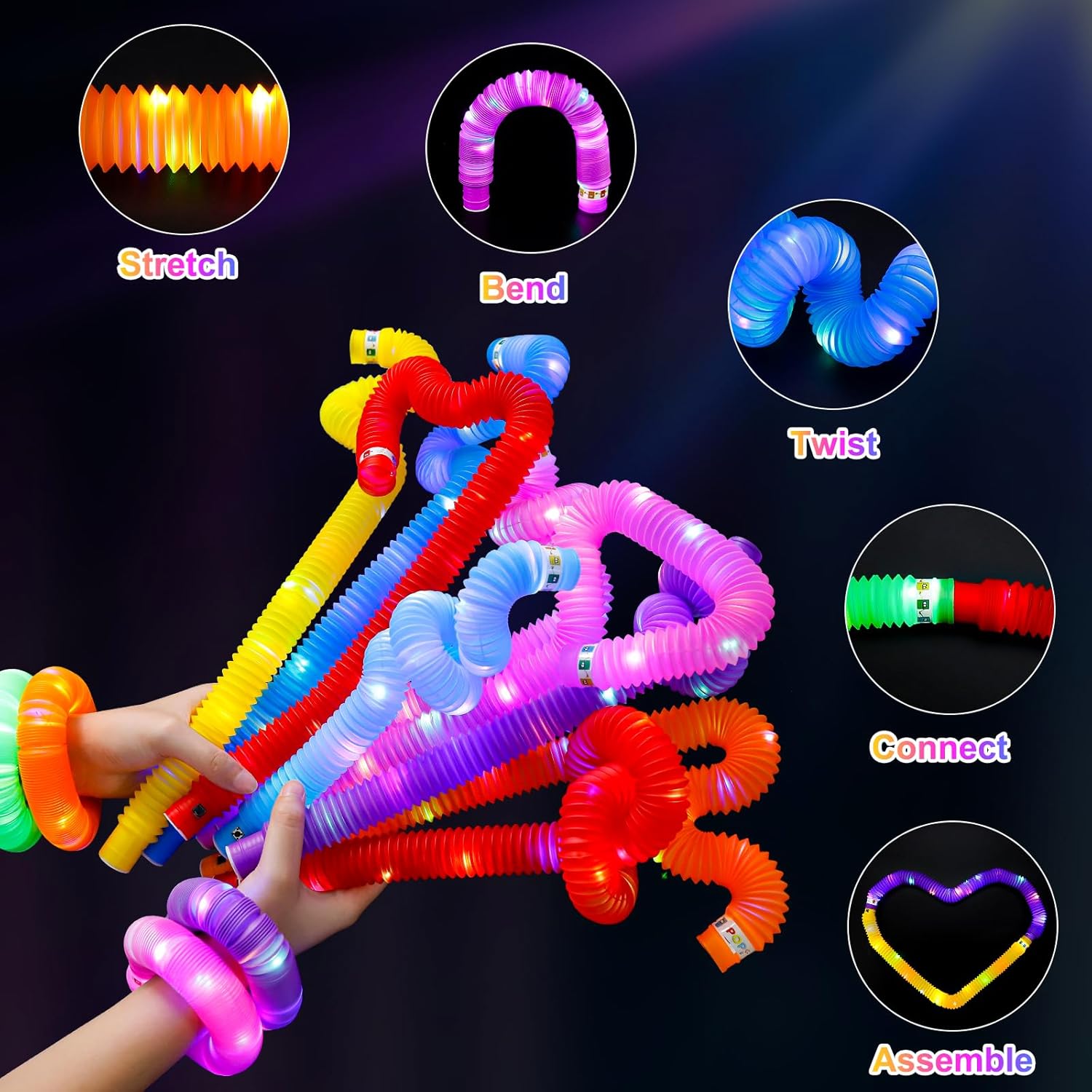 2/6/12 pcs LED Flash Pop Tubes - مراجعة Cotton Candy Cone وسعره