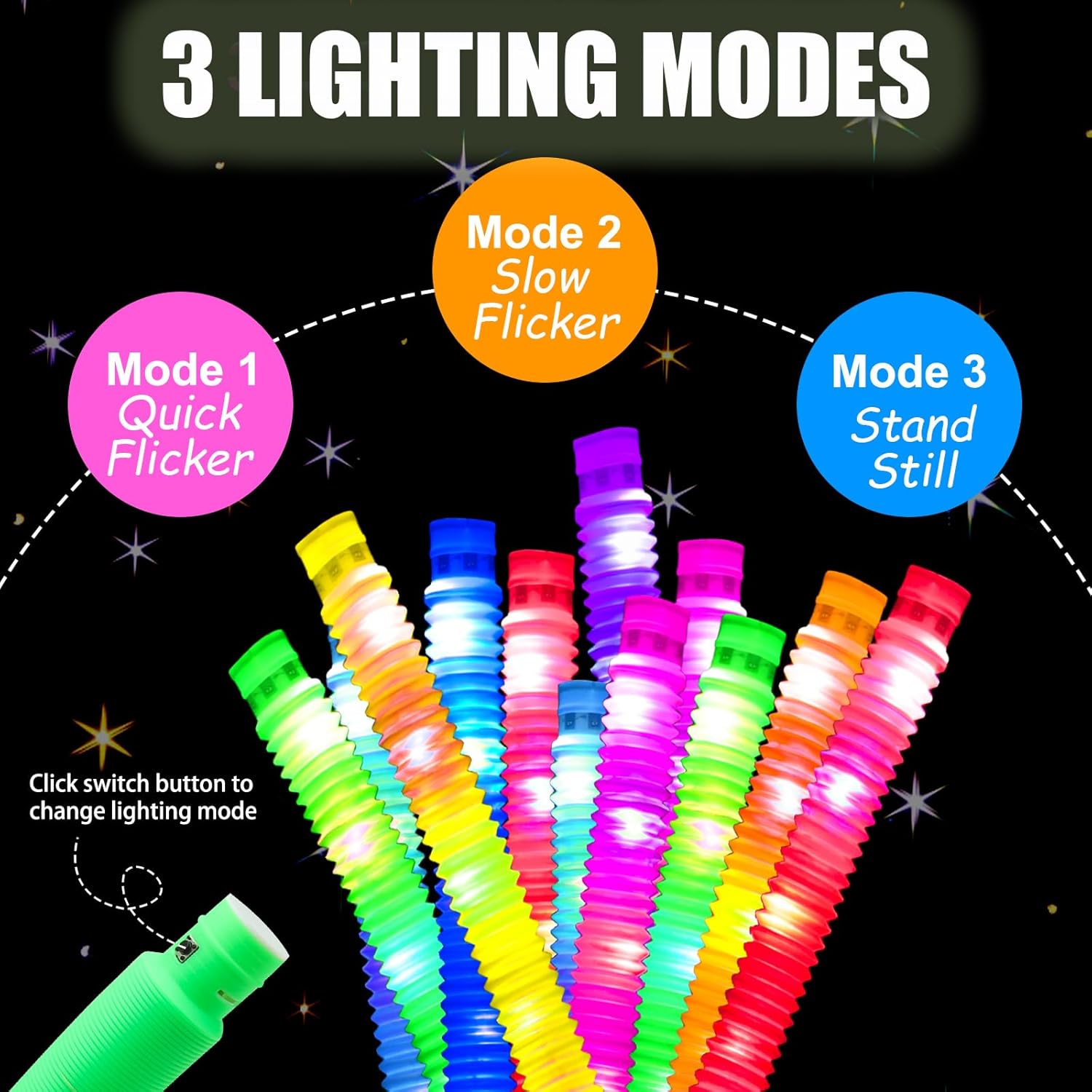 2/6/12 pcs LED Flash Pop Tubes - مراجعة Cotton Candy Cone وسعره