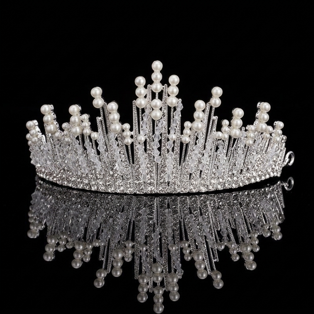 Bridal Pearl Crown Headpiece E - مراجعة Event & Party Supply وسعره