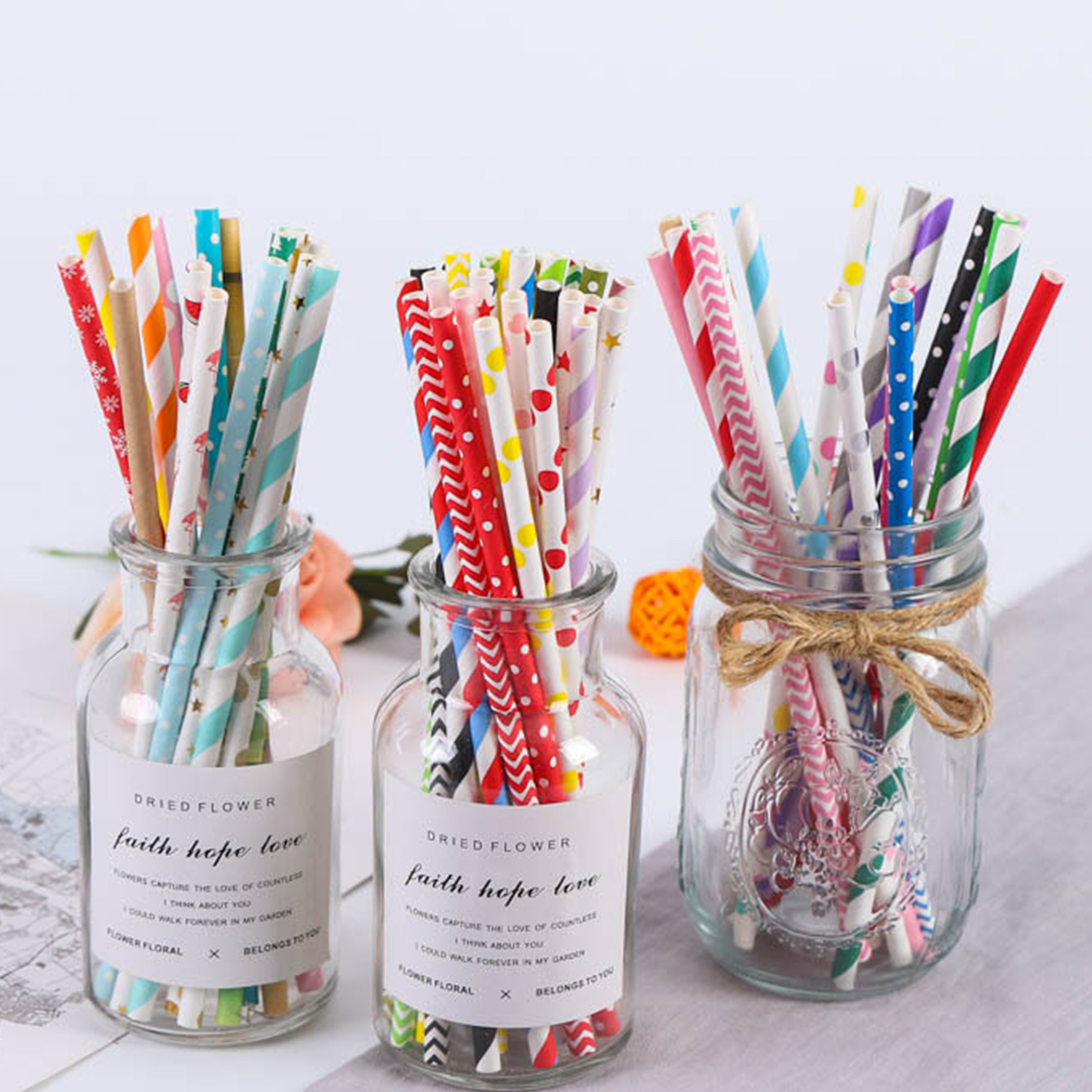 25 Pcs Colorful Disposable Pap - مراجعة Paper Straw Color وسعره