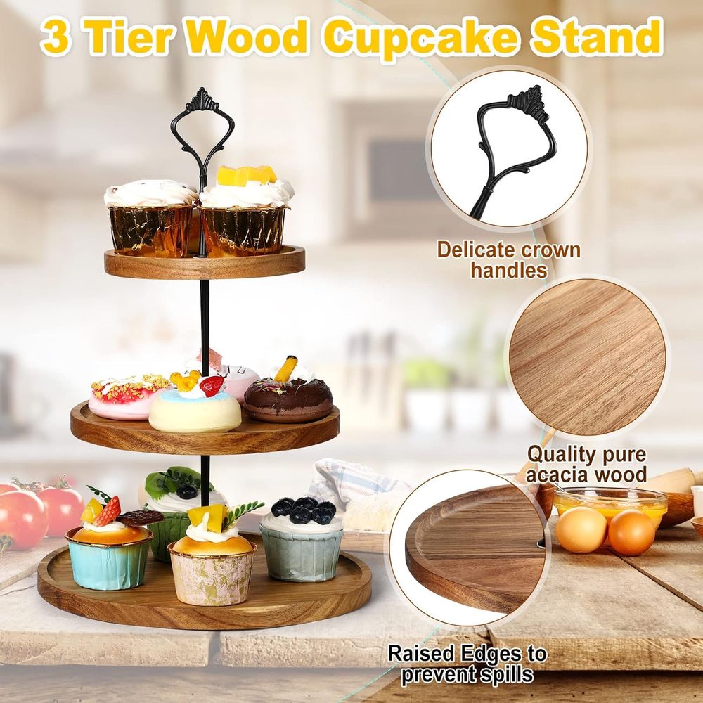 3 Set 3 Tier Wood Cupcake Stan - مراجعة Cupcake Stand Tier وسعره