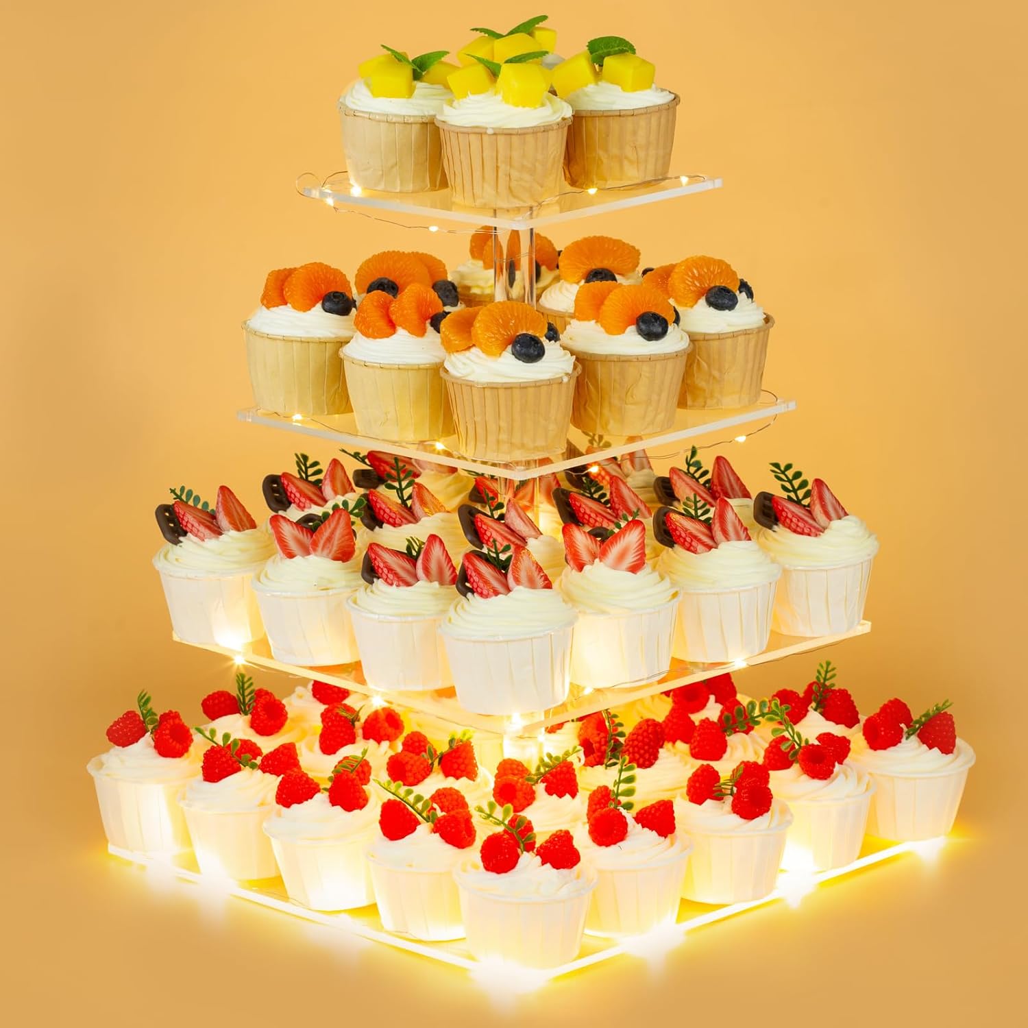 4 Tier Premium Acrylic Cupcake - مراجعة Cupcake Stand Tier وسعره