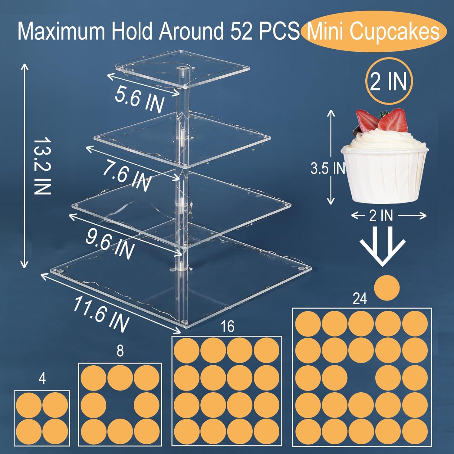 4 Tier Premium Acrylic Cupcake - مراجعة Cupcake Stand Tier وسعره