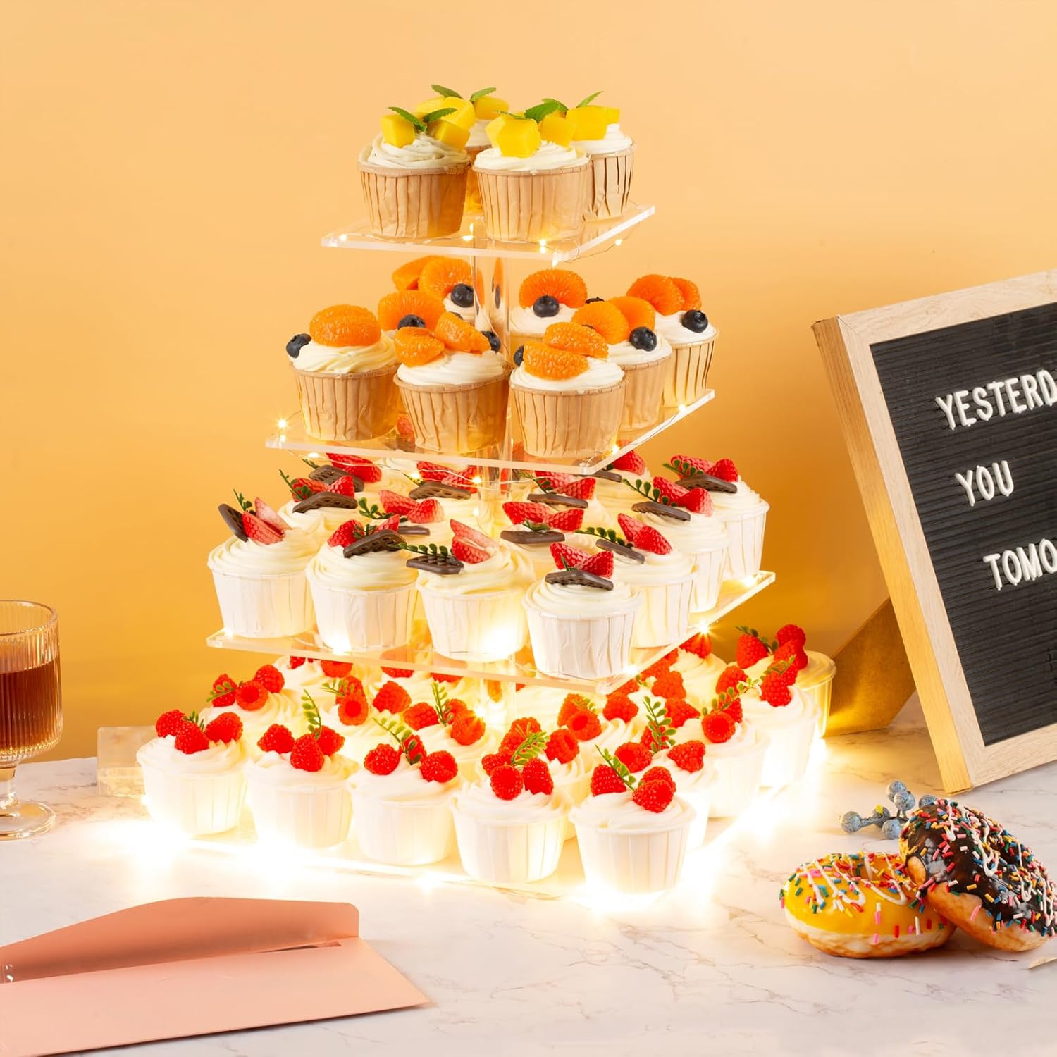 4 Tier Premium Acrylic Cupcake - مراجعة Cupcake Stand Tier وسعره
