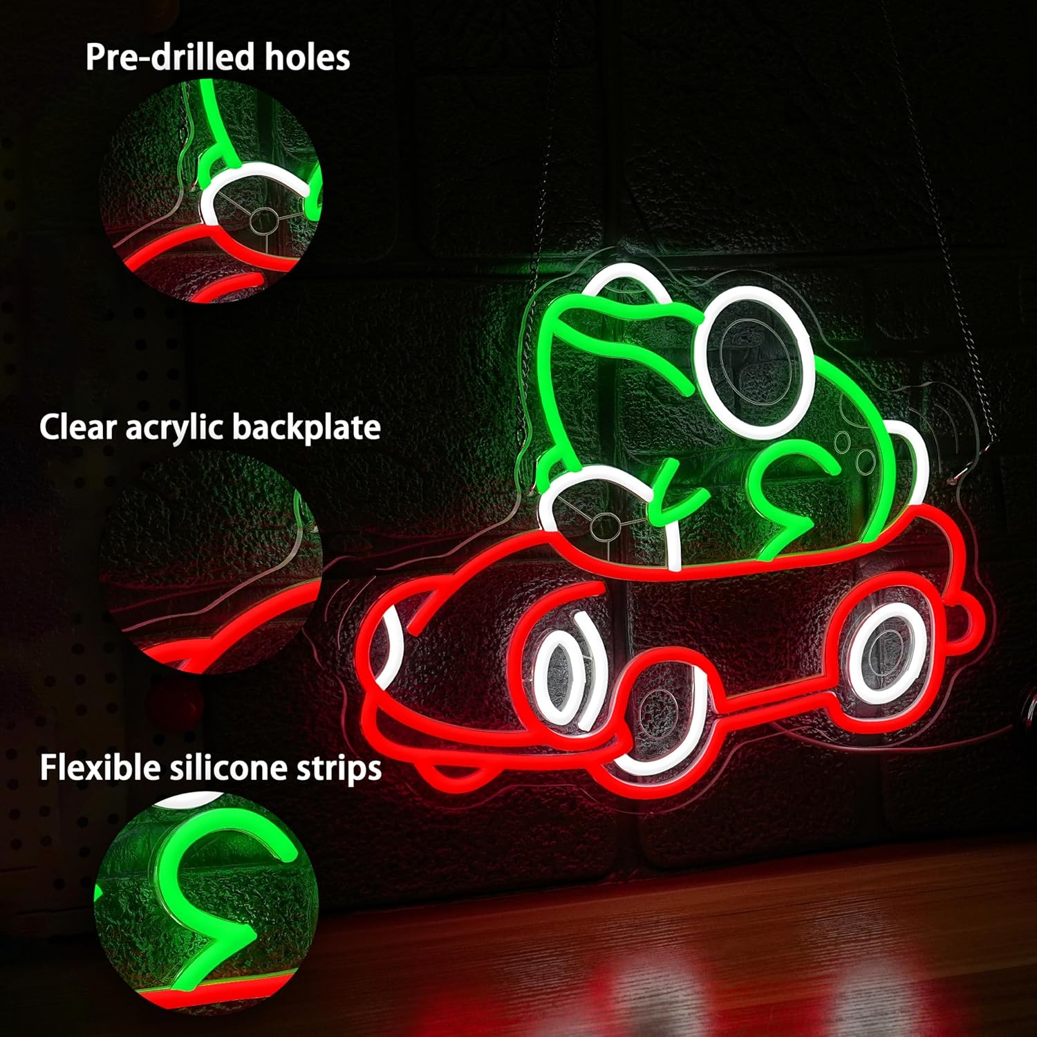 Frog Driving Car Neon Sign Art - مراجعة Neon Sign Party وسعره