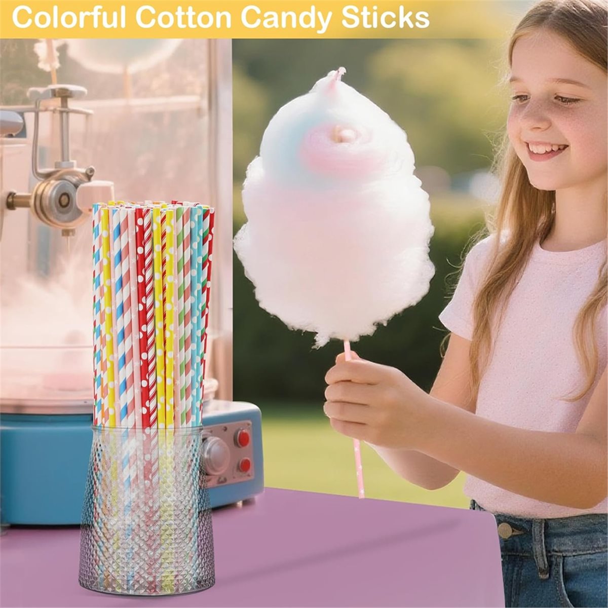 ABZT 200 Pieces Cotton Candy C - مراجعة Cotton Candy Cone وسعره