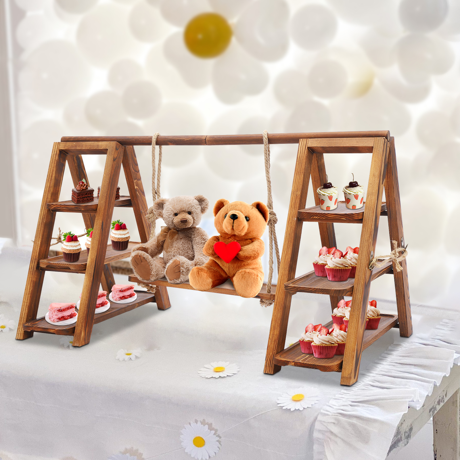 Wooden Dessert Display Stand C - مراجعة Cupcake Stand Tier وسعره
