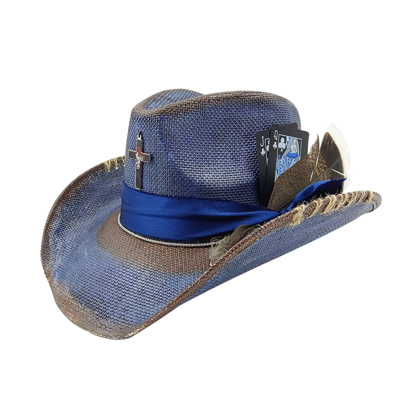 Western summer cowboy hat stra - مراجعة Paper Straw Color وسعره