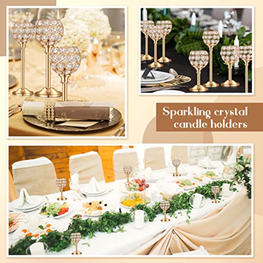 18 Pieces Crystal Candle Holde - مراجعة Centerpiece Stick وسعره