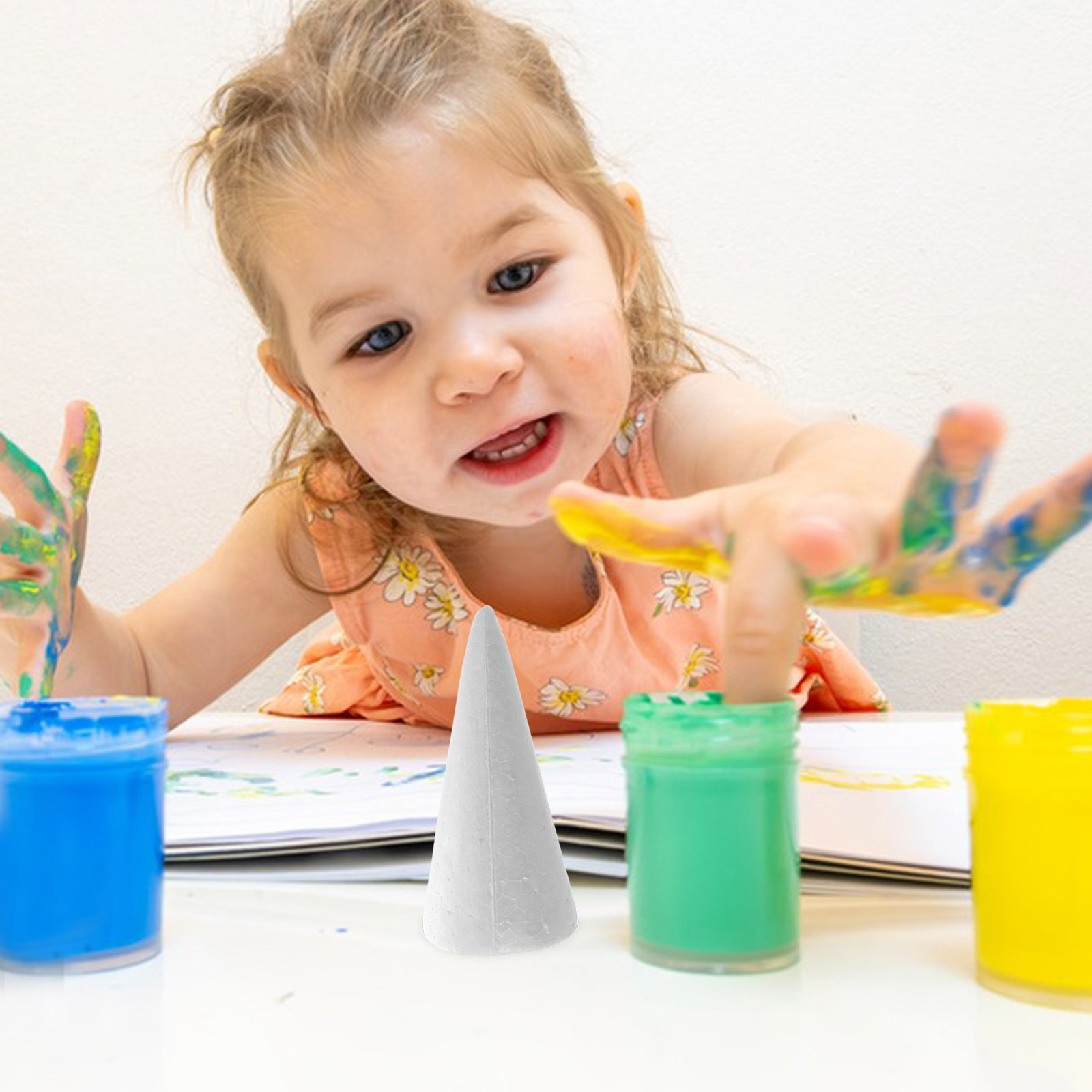 12pcs 15cm White Solid Craft F - مراجعة Cotton Candy Cone وسعره