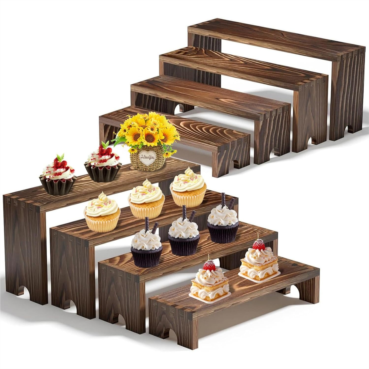 2 Tier Wooden Cupcake Stand Se - مراجعة Cupcake Stand Tier وسعره