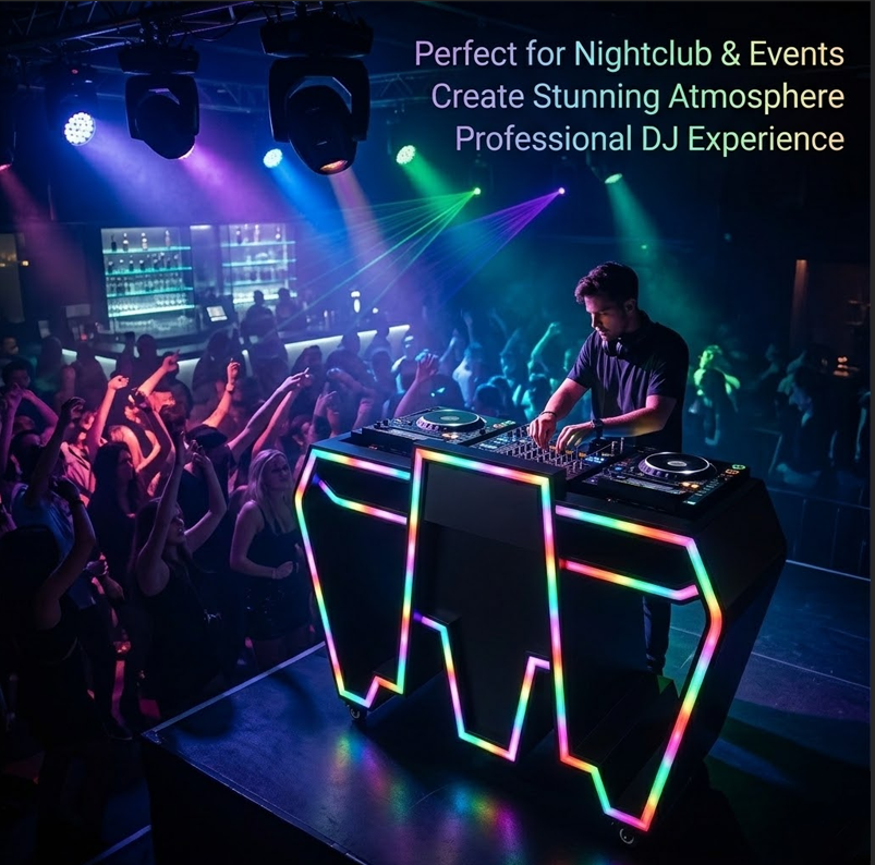 Custom Metal LED DJ Booth Tabl - مراجعة Event Suppliers وسعره