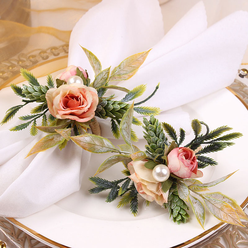 Napkin Rings Holder Rose & Pin - مراجعة Party Event Supplier وسعره