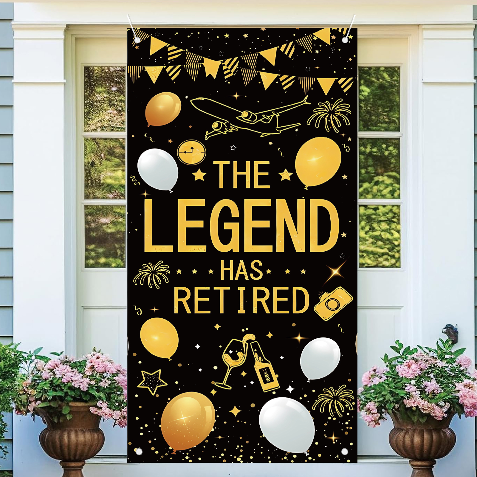Retirement Party Decorations f - مراجعة Party Banner Gold وسعره