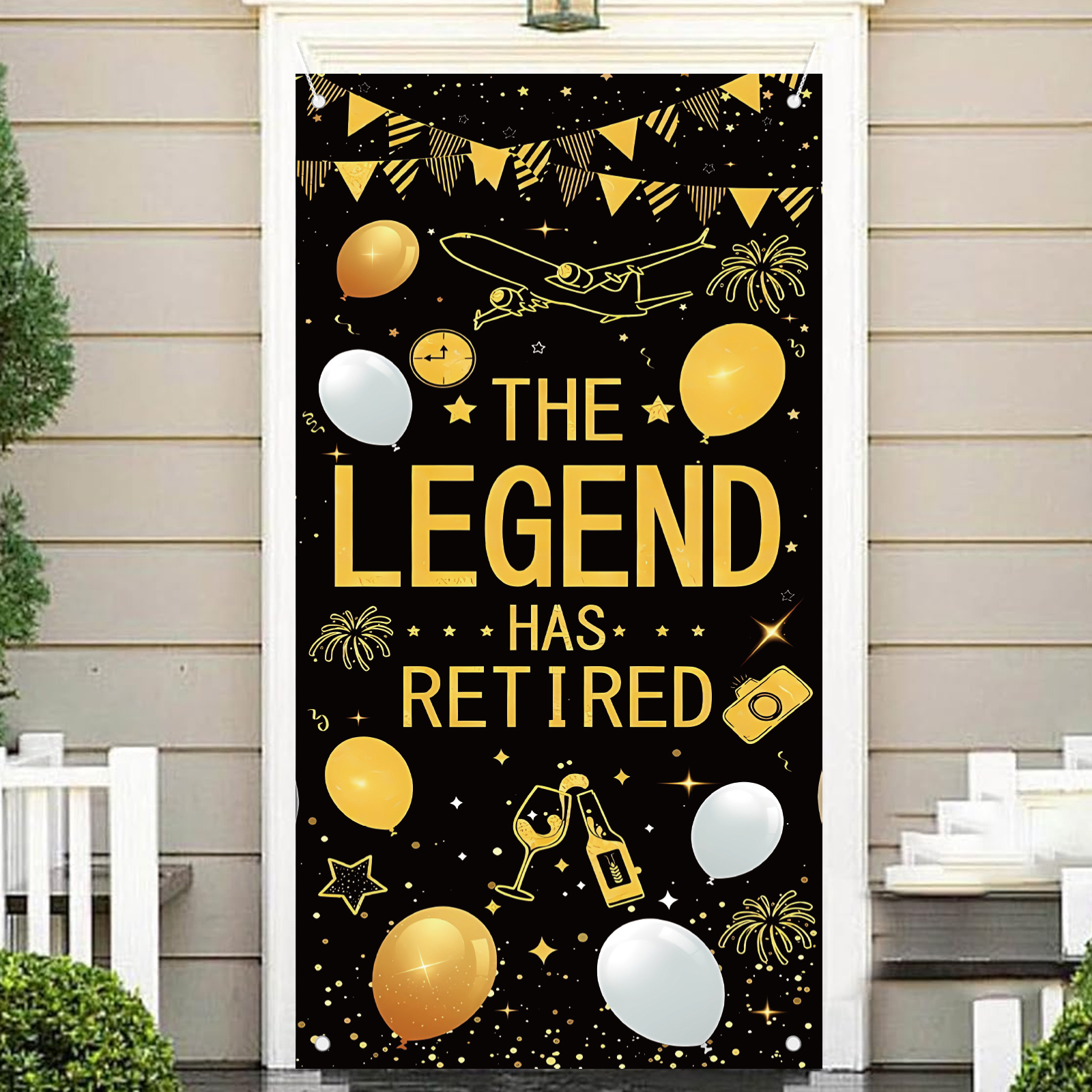 Retirement Party Decorations f - مراجعة Party Banner Gold وسعره