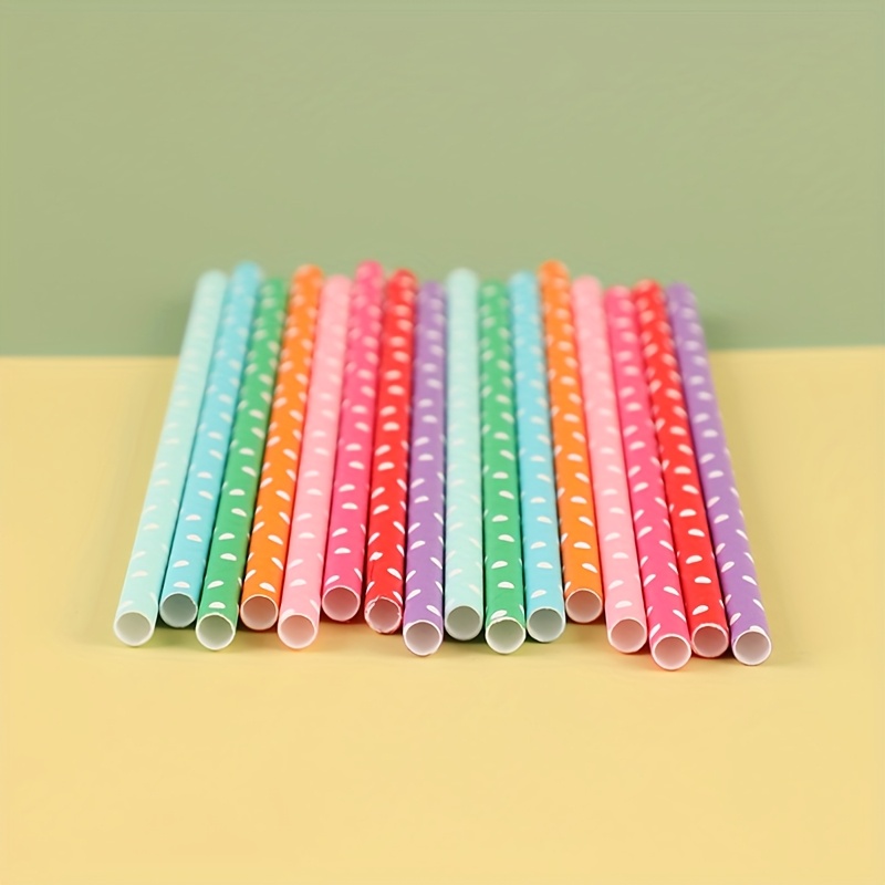 100pcs colorful disposable pap - مراجعة Paper Straw Color وسعره