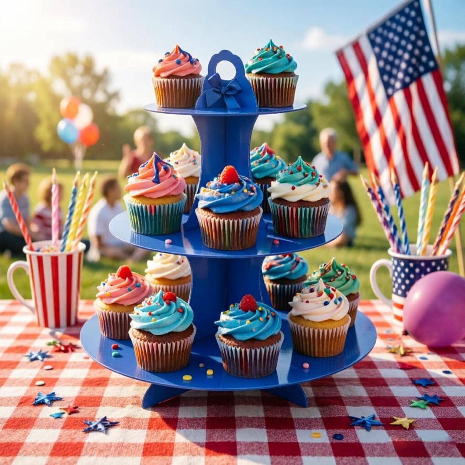 3-Tier Cupcake Stand, 2Pcs, St - مراجعة Cupcake Stand Tier وسعره