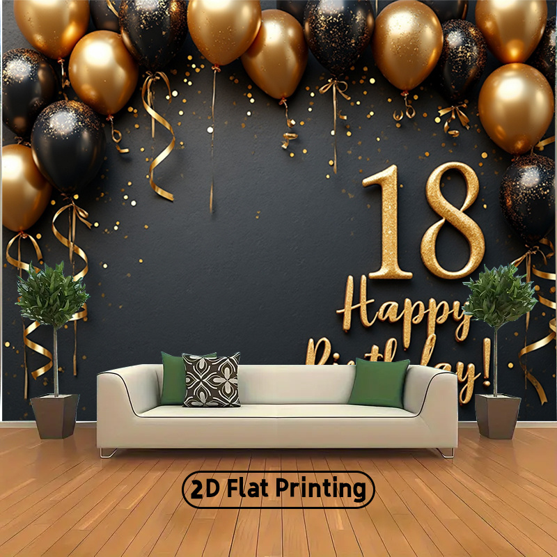 2D 1Pc Black & Gold Balloons B - مراجعة Party Banner Gold وسعره
