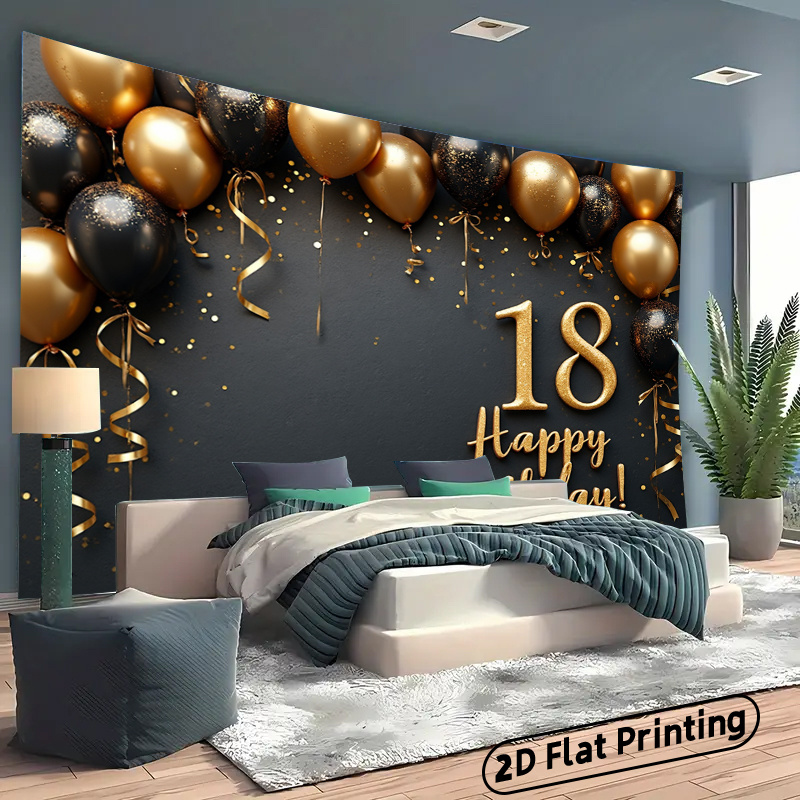 2D 1Pc Black & Gold Balloons B - مراجعة Party Banner Gold وسعره