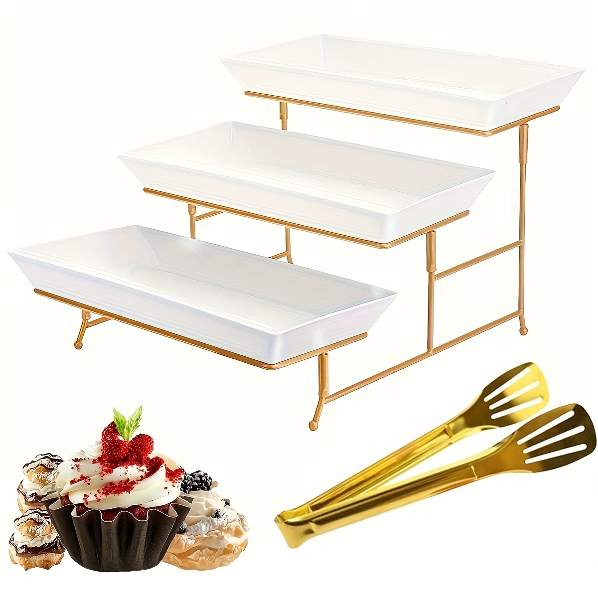White Tiered Serving Stand + T - مراجعة Cupcake Stand Tier وسعره