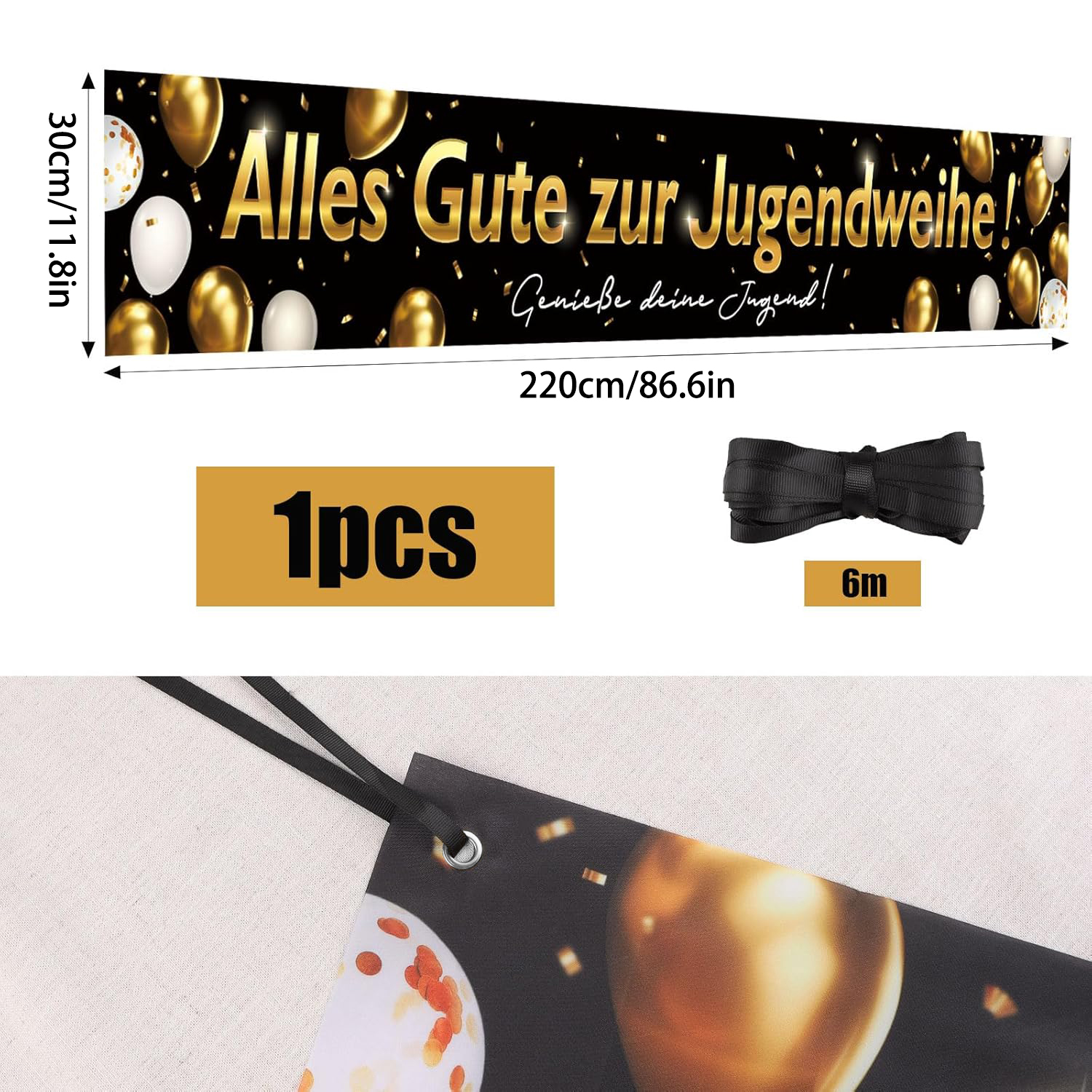 Jugendweihe Deko,Jugendweihe B - مراجعة Party Banner Gold وسعره
