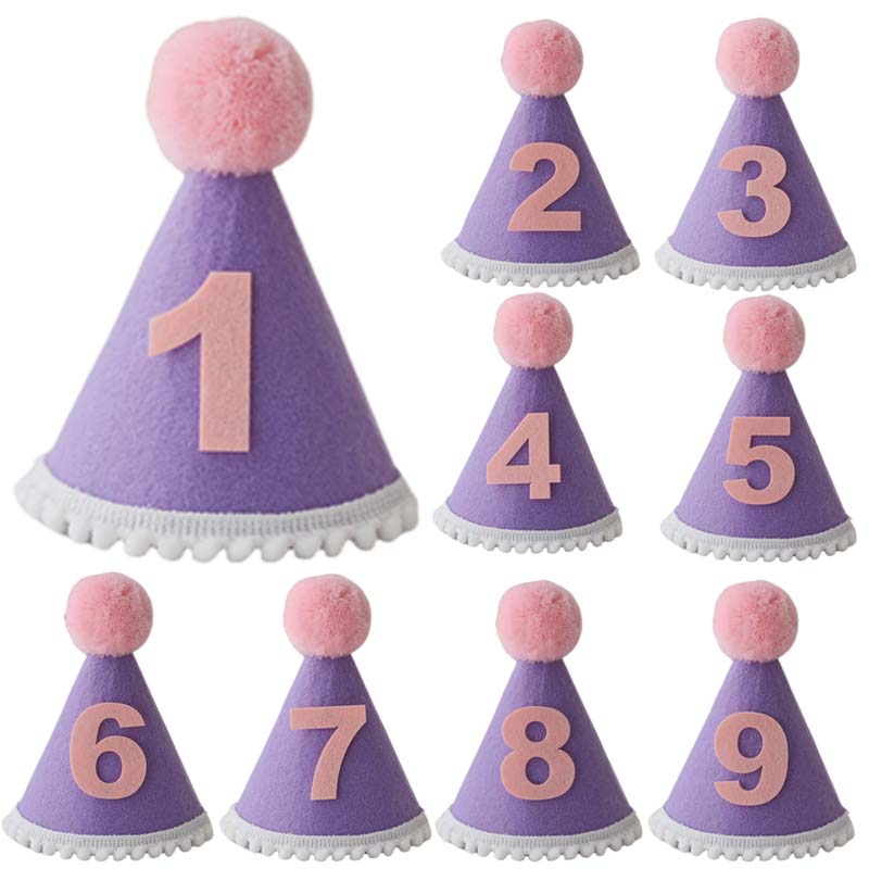 Purple Birthday Hat 1 2 3 4 5  - مراجعة Party Hat Cone وسعره