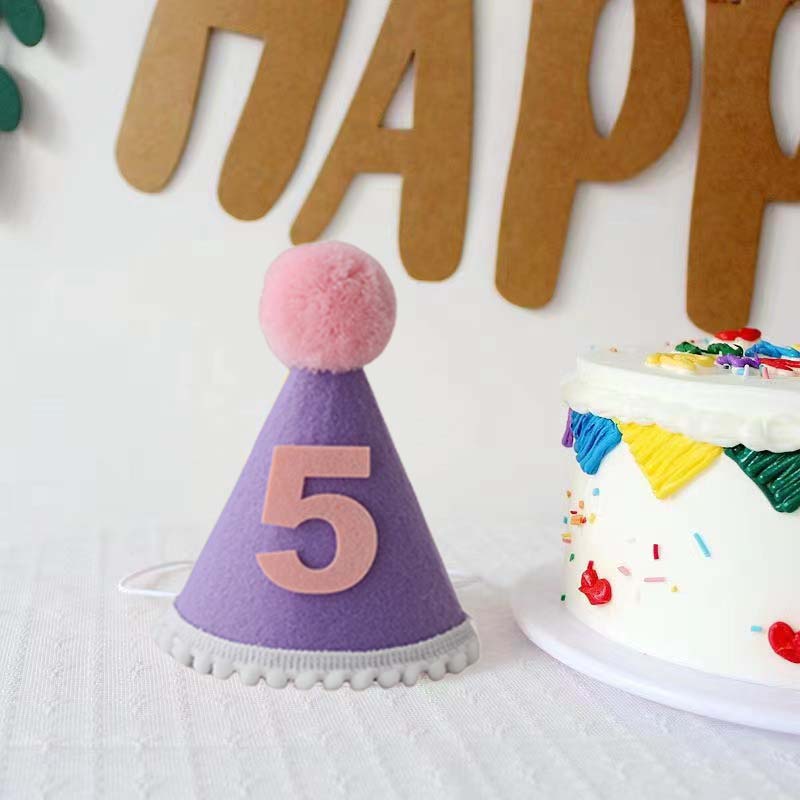 Purple Birthday Hat 1 2 3 4 5  - مراجعة Party Hat Cone وسعره