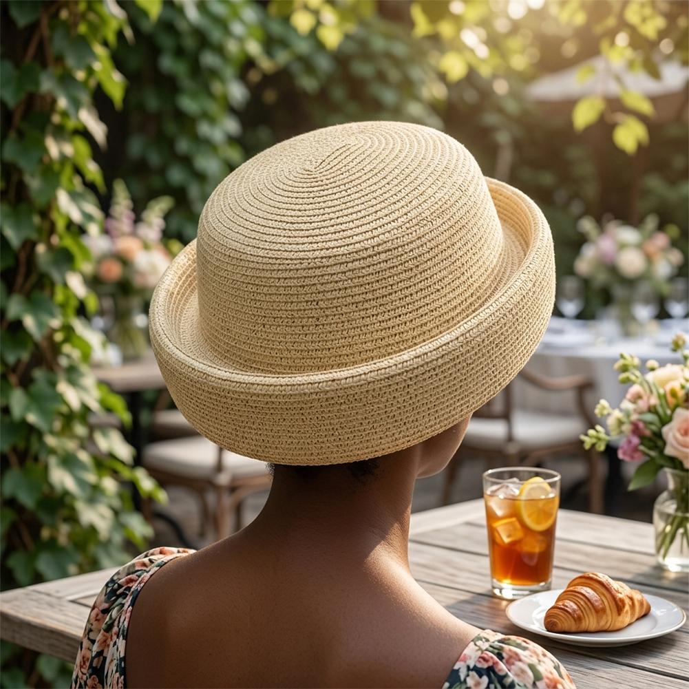 Solid Color Straw Bucket Hat S - مراجعة Paper Straw Color وسعره