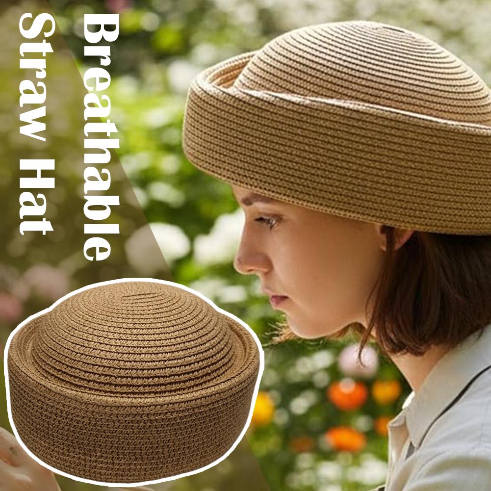 Solid Color Straw Bucket Hat S - مراجعة Paper Straw Color وسعره