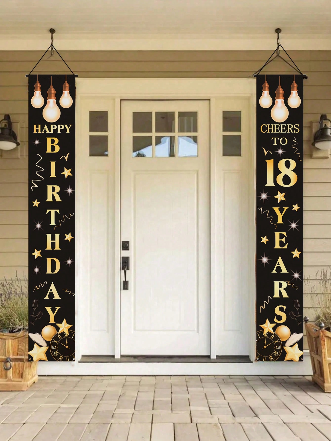 1 Pair of 18Th Birthday Celebr - مراجعة Party Banner Gold وسعره