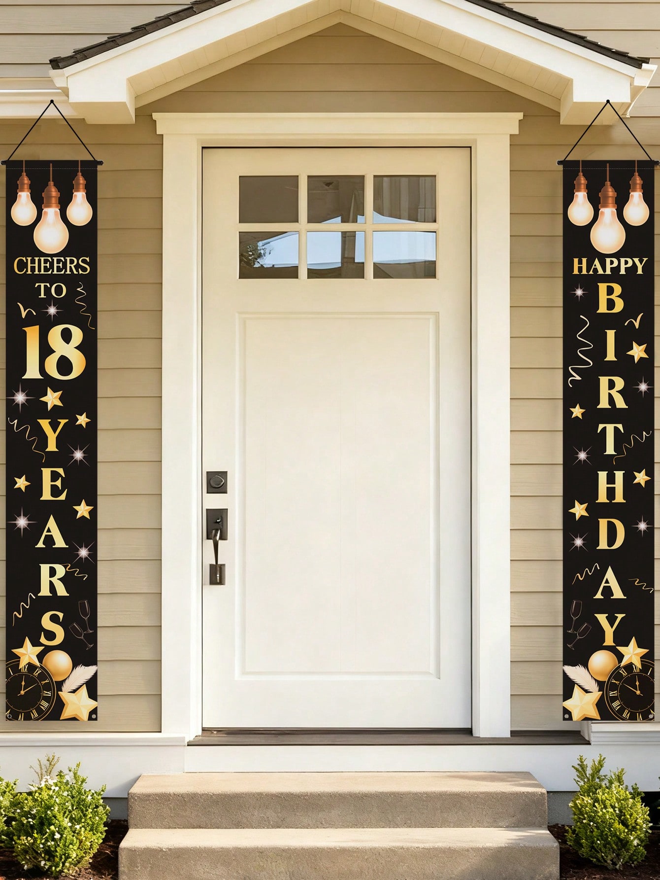 1 Pair of 18Th Birthday Celebr - مراجعة Party Banner Gold وسعره