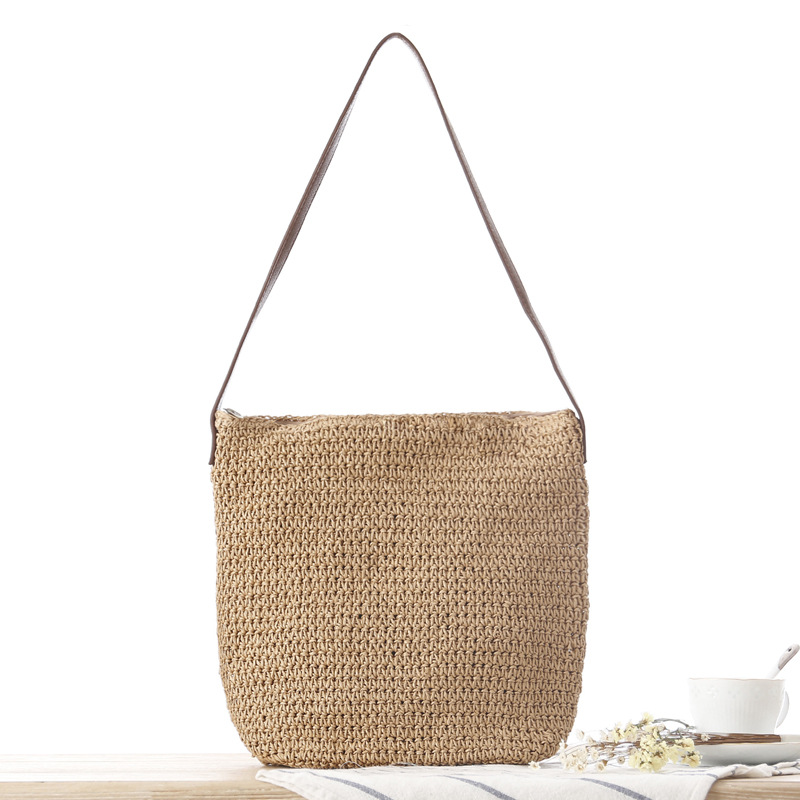 Straw Shoulder Woven Beach Sol - مراجعة Paper Straw Color وسعره