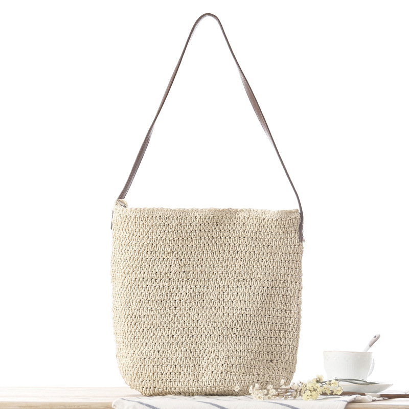 Straw Shoulder Woven Beach Sol - مراجعة Paper Straw Color وسعره