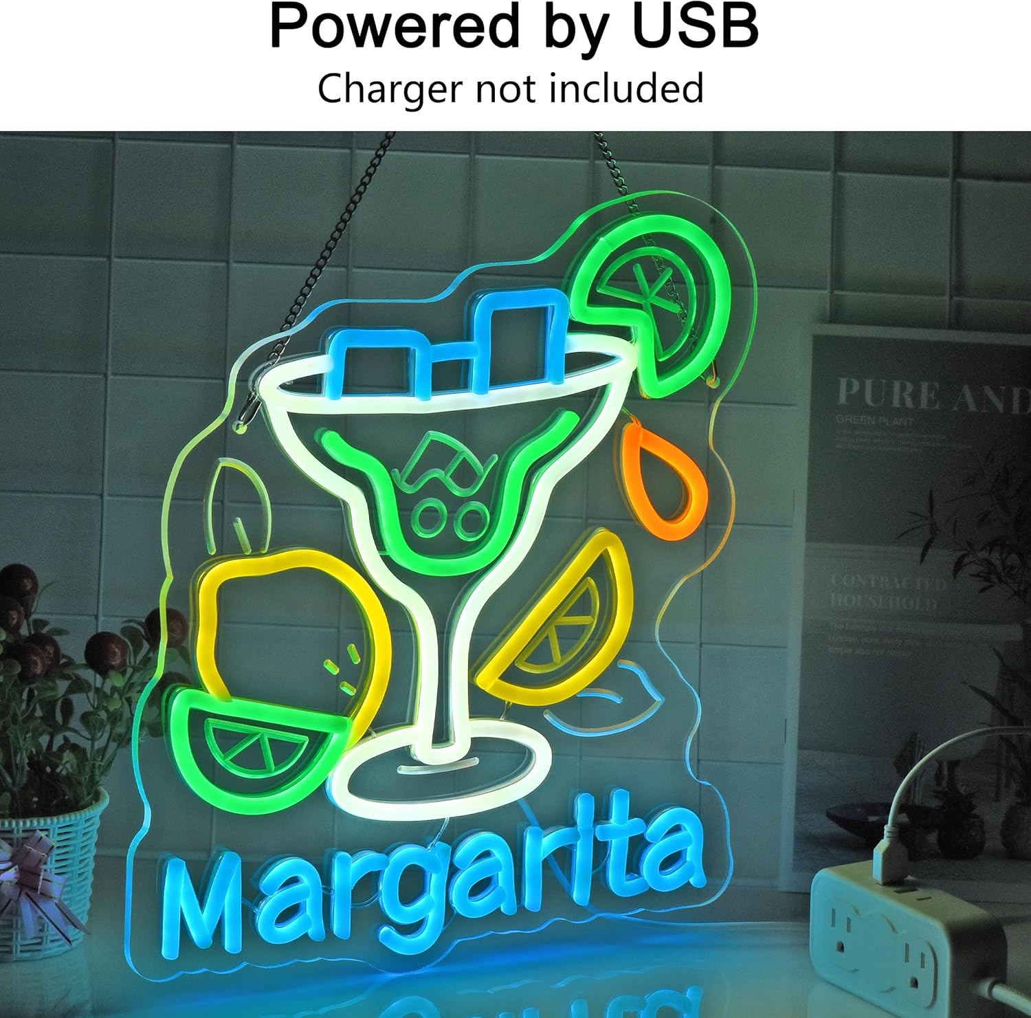 Margarita Neon Sign Wall Art D - مراجعة Neon Sign Party وسعره