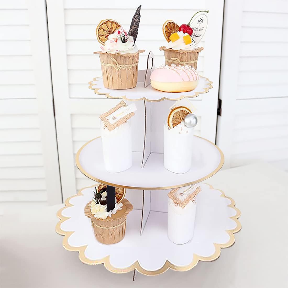 Cardboard Cake Stand 3 Tier, D - مراجعة Cupcake Stand Tier وسعره