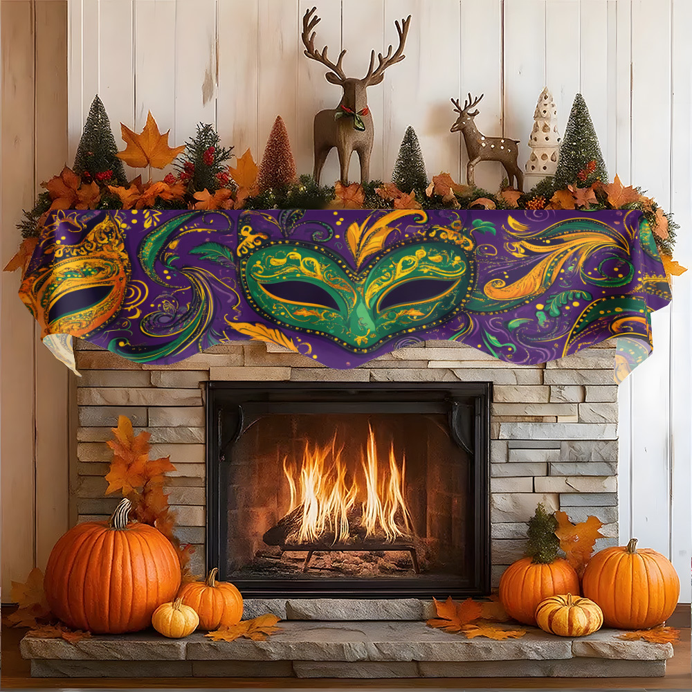 1Pc Carnival Mask Fireplace Sc - مراجعة Party Banner Gold وسعره