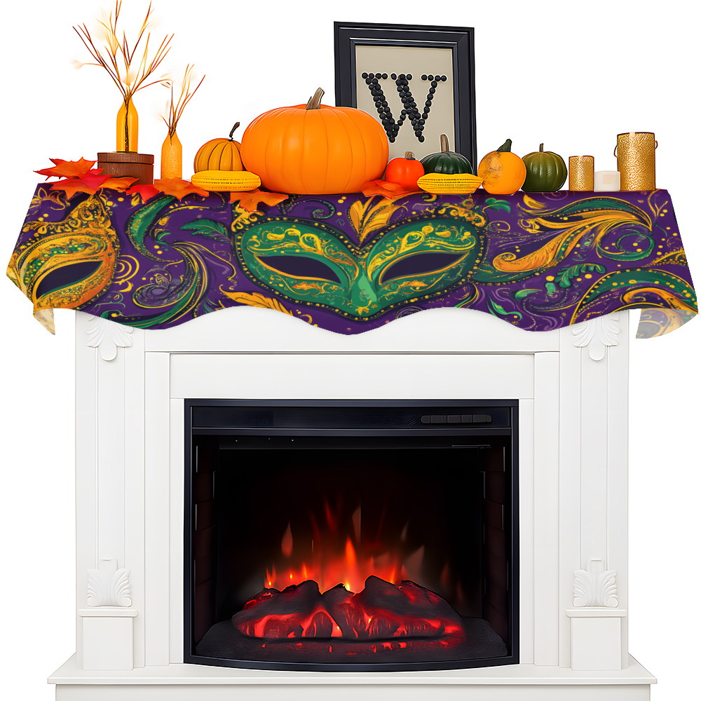 1Pc Carnival Mask Fireplace Sc - مراجعة Party Banner Gold وسعره