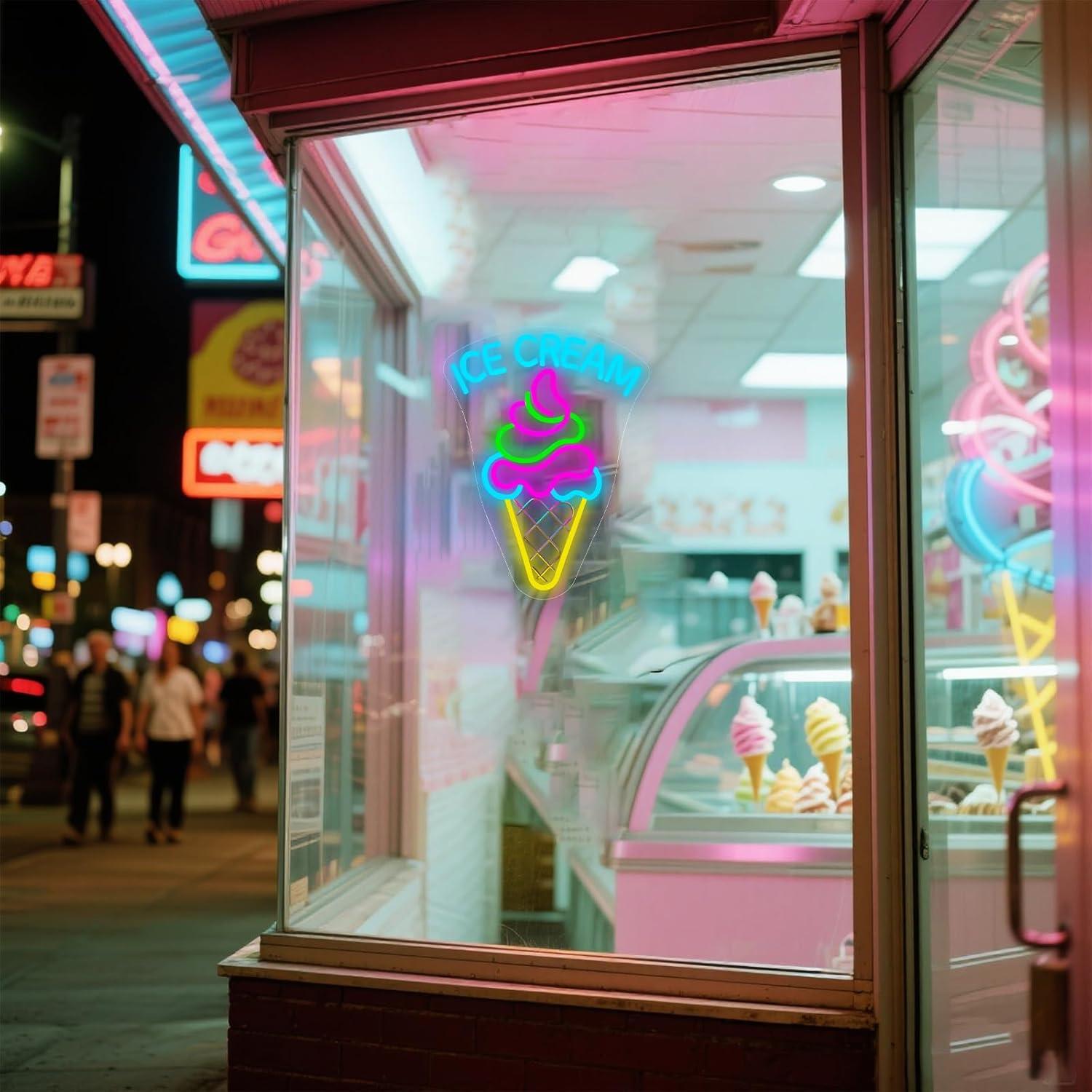 Ice Cream Neon Sign Dimmable D - مراجعة Neon Sign Party وسعره