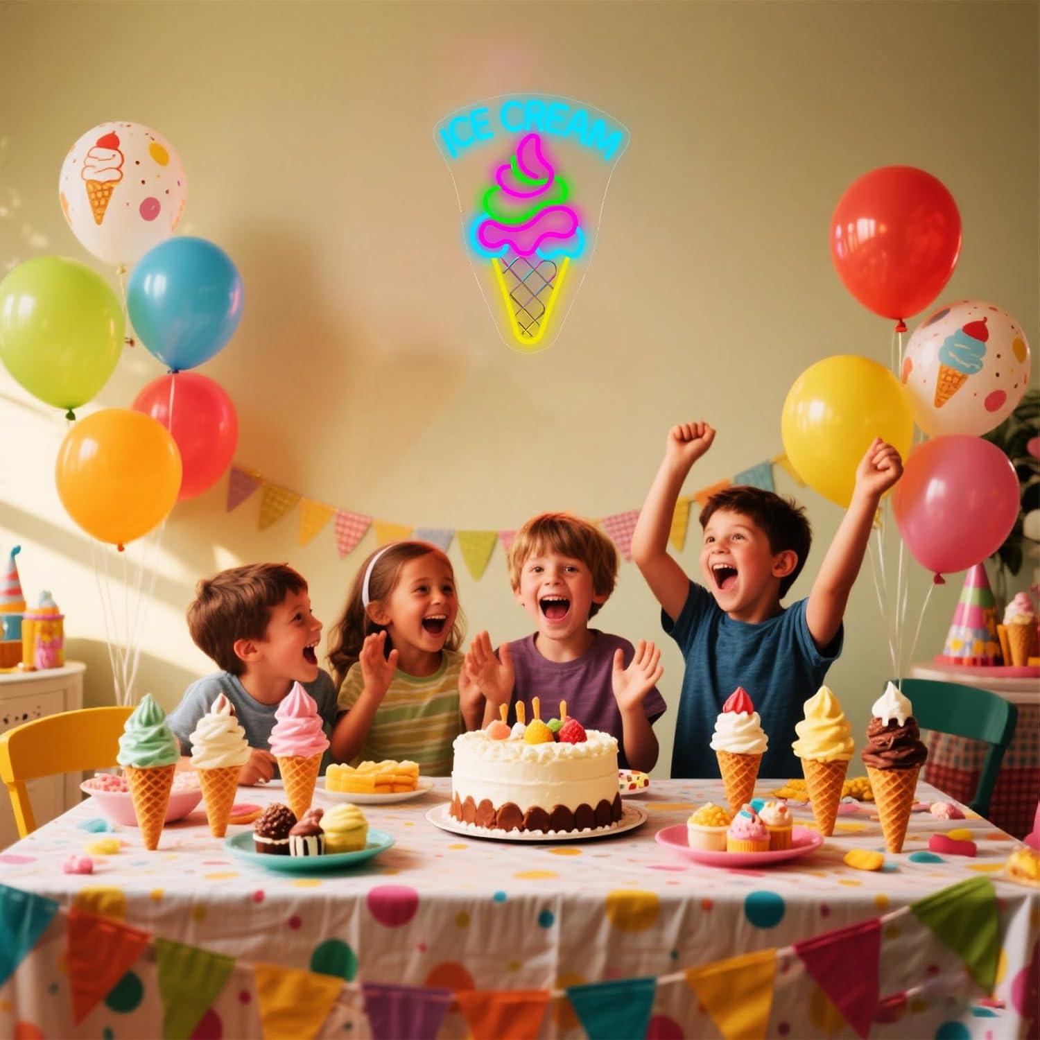 Ice Cream Neon Sign Dimmable D - مراجعة Neon Sign Party وسعره