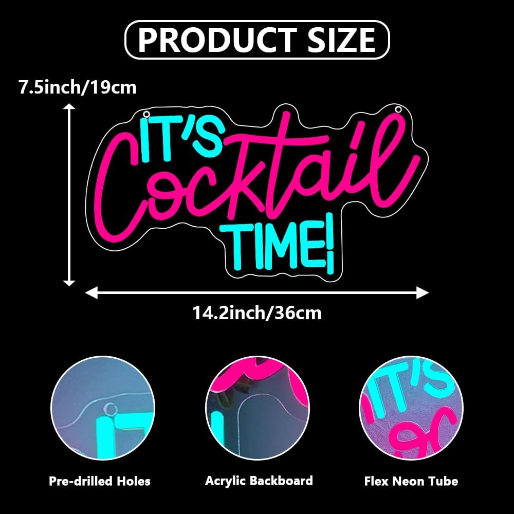 Cocktails Neon Sign USB Powere - مراجعة Neon Sign Party وسعره